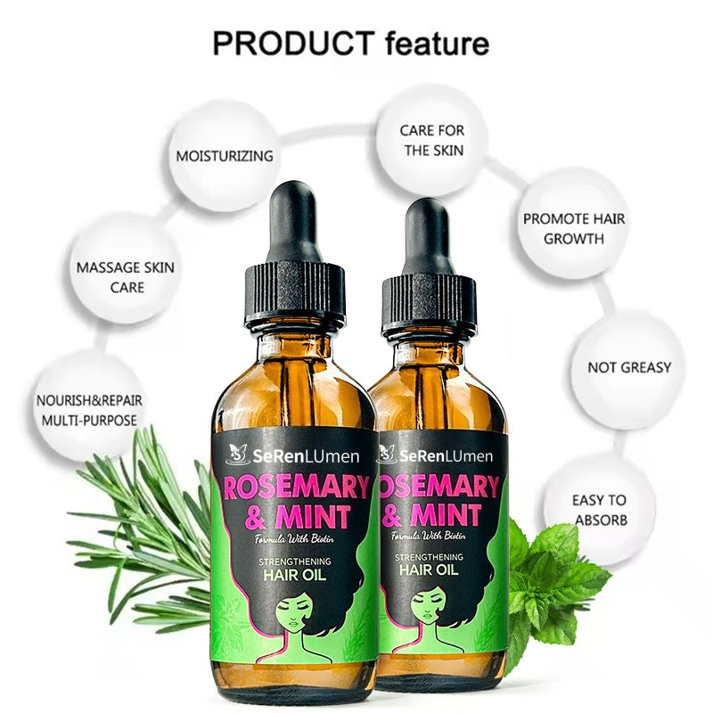 Rosemary Loss Natural Herbal Organic Repair Serum Boosting Serum Hair Treatment Hair Essential Oil Peppermint Hair Growth Oil
