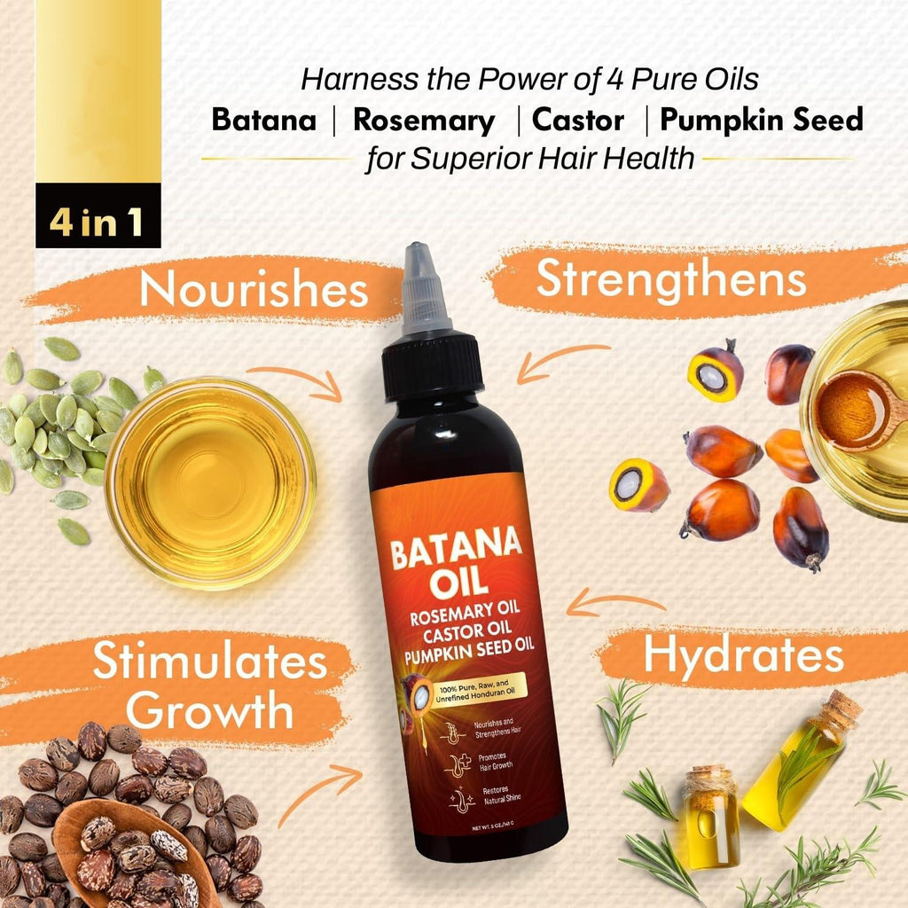 Hair Care Strengthens Moisturizes Raw Batana Oil Advanced Miracle Essential Batan Oil for Hair Growth Pumpkin Seed Oil