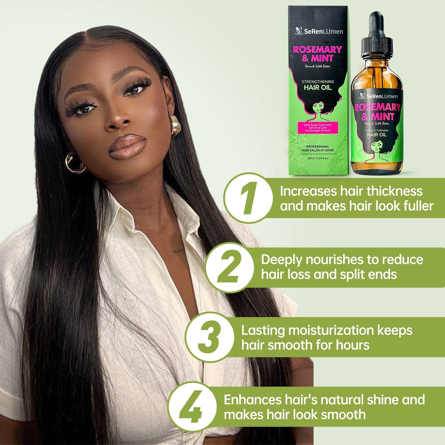 Natural Biotin Organic Anti Dandruff Loss Hair Growth Rosemary Mint Sulfate Free Shampoo and Conditioner Set Private Label