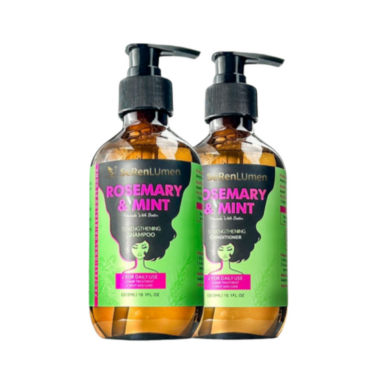 Natural Biotin Organic Anti Dandruff Loss Hair Growth Rosemary Mint Sulfate Free Shampoo and Conditioner Set Private Label