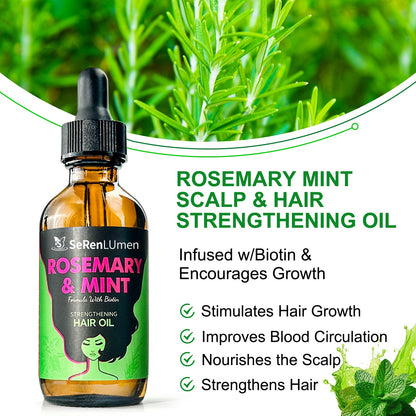 Rosemary Loss Natural Herbal Organic Repair Serum Boosting Serum Hair Treatment Hair Essential Oil Peppermint Hair Growth Oil
