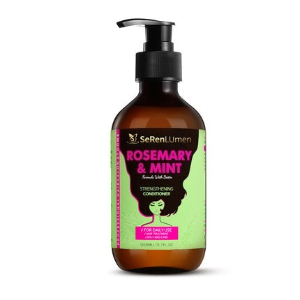 Rosemary Mint Strengthening Conditioner with Biotin, Anti Breakage Hair Growth Conditioner for Thinning Dry Damaged Hair, Sulfate Free Detangle Moisturizing Scalp Care