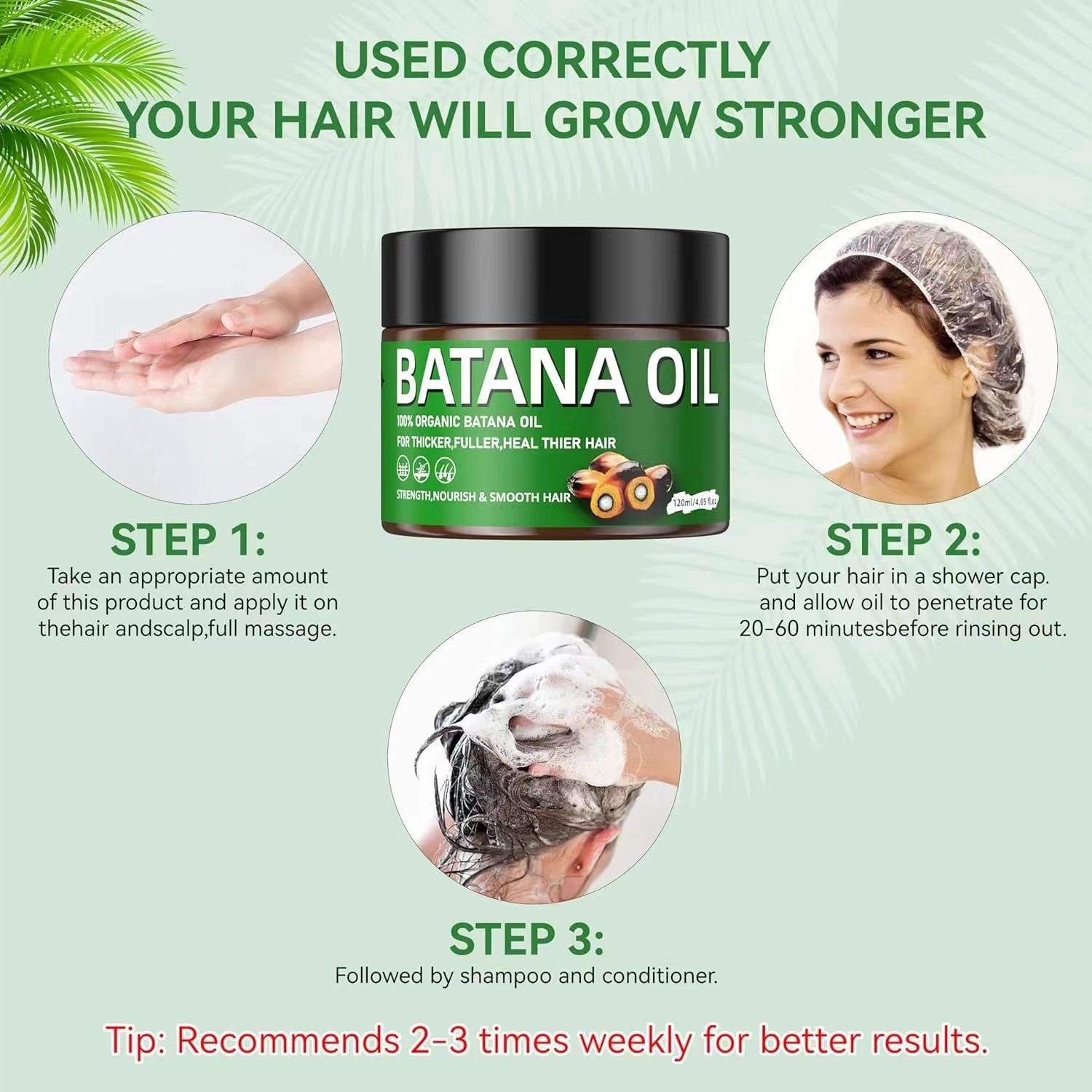 Hot Sales Organic Batana Butter Treatment Hair Growth Moisturizing Repair Damaged Growth Oil for Hair Grow Care Batana Oil