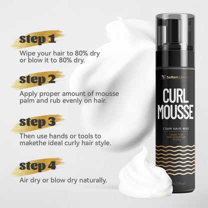 Bubble Hair Mousse for Permed Hair – Anti-Frizz, Volumizing, Braid-Ready Styling Foam with Moisturizing Hold