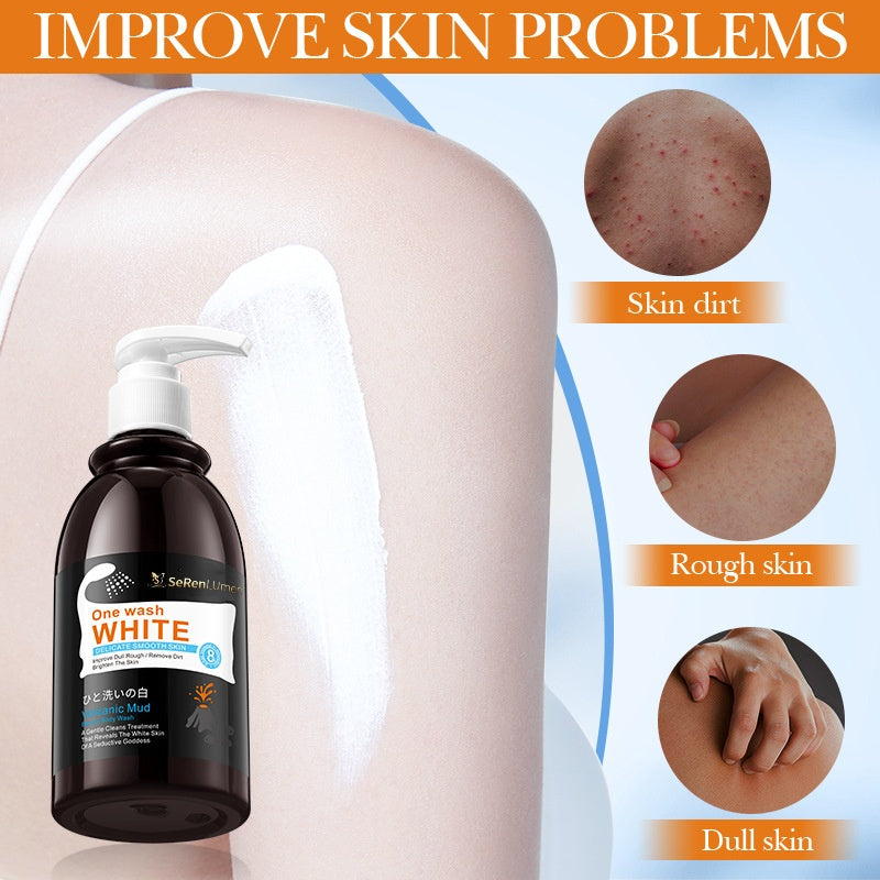 Premium Volcanic Mud Body Wash, Deep Pore Cleanser, Gentle Exfoliation, Skin Brightening & Moisturizing, Spa Quality at Home